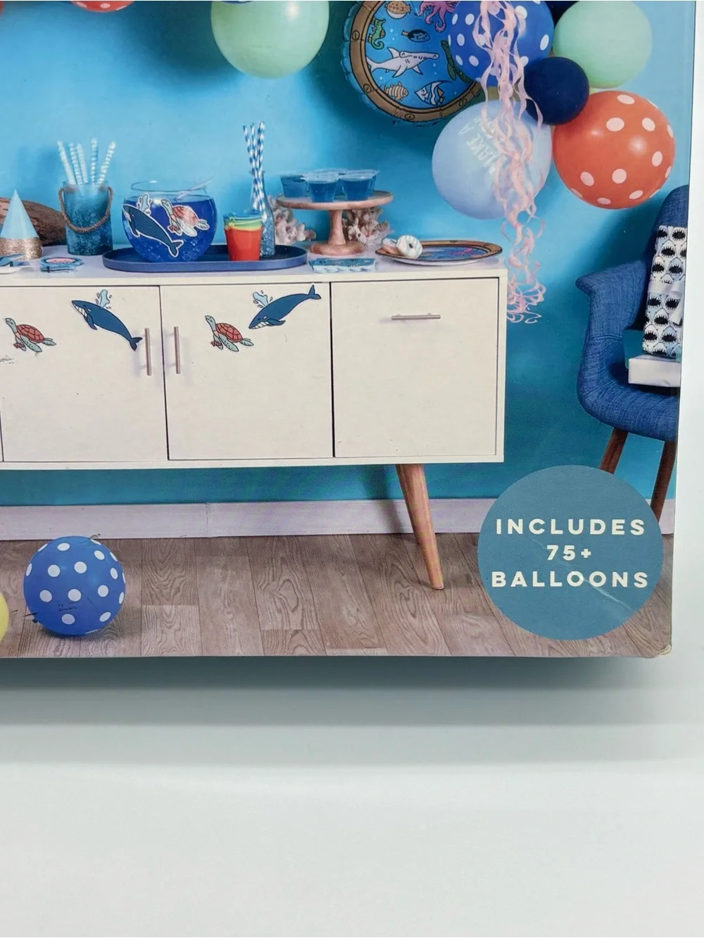 C R Gibson Signature Under The Sea 75+ Balloon Garland Kit Dolphin Party Decor